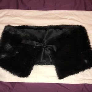 Ralph Lauren black faux fur muffler